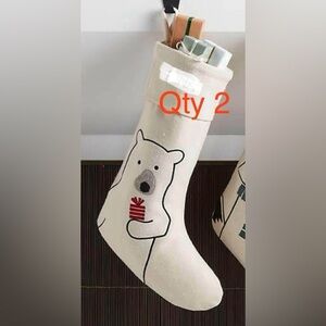 NWT Set of 2 Joan Anderson Arctic Friends Crate & Barrel Stockings